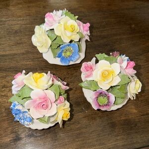 Vintage Radnor Bone China Floral Arrangements – Set of 3